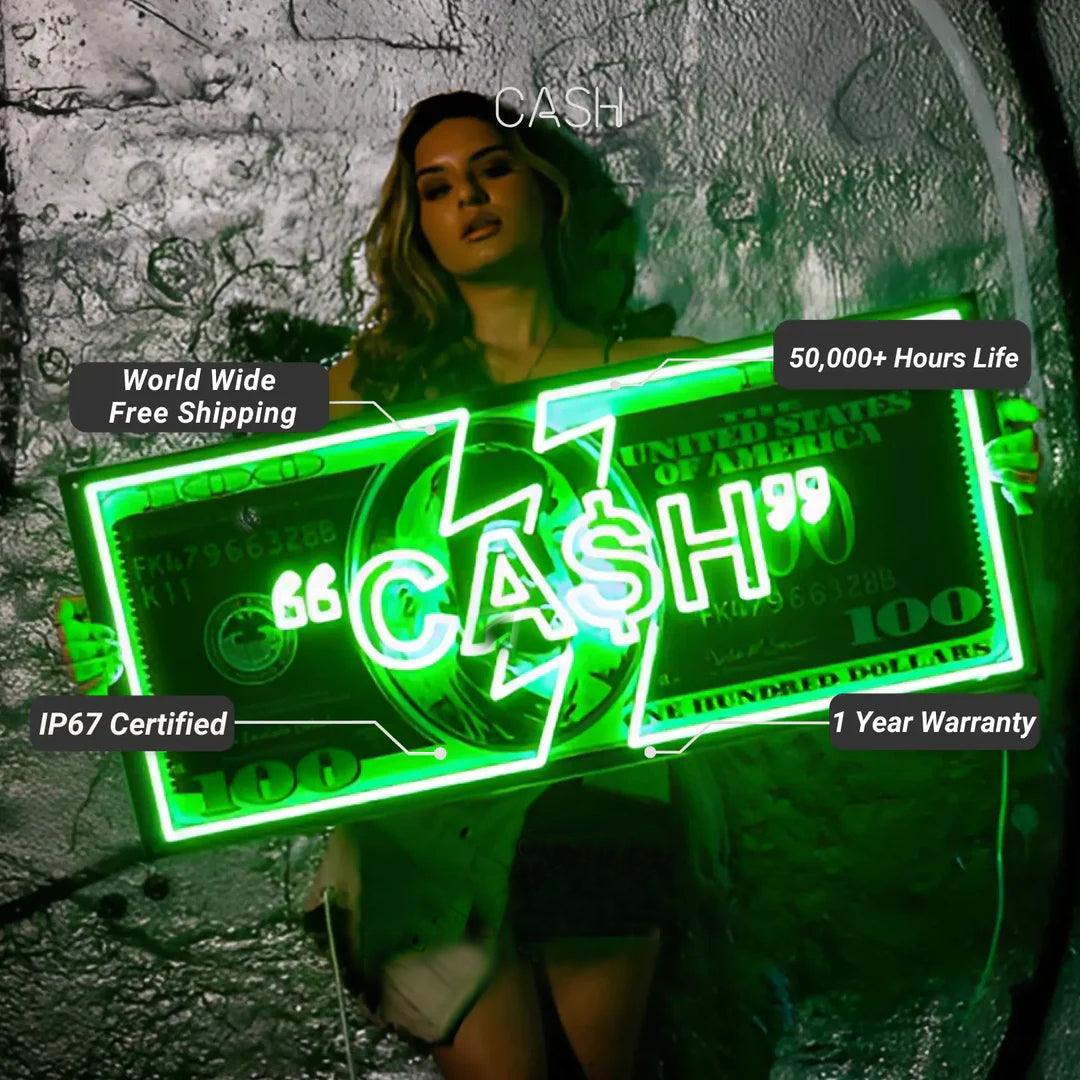 UV Cash Neon Sign | Motivational Inspiration Illuminated - FYLZGO Signs