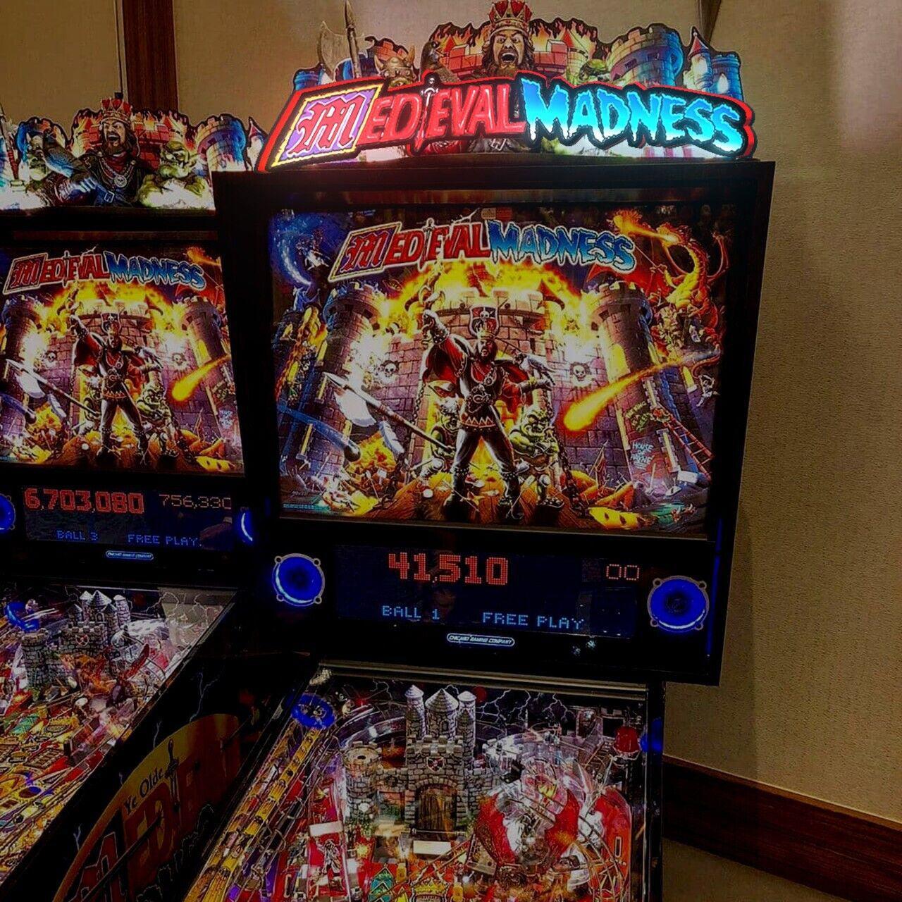 Panneau de folie médiévale pour flipper, boîte lumineuse LED, décoration de salle de jeux, embellissez votre salle de jeux, parfait pour une salle de jeux ou un flipper