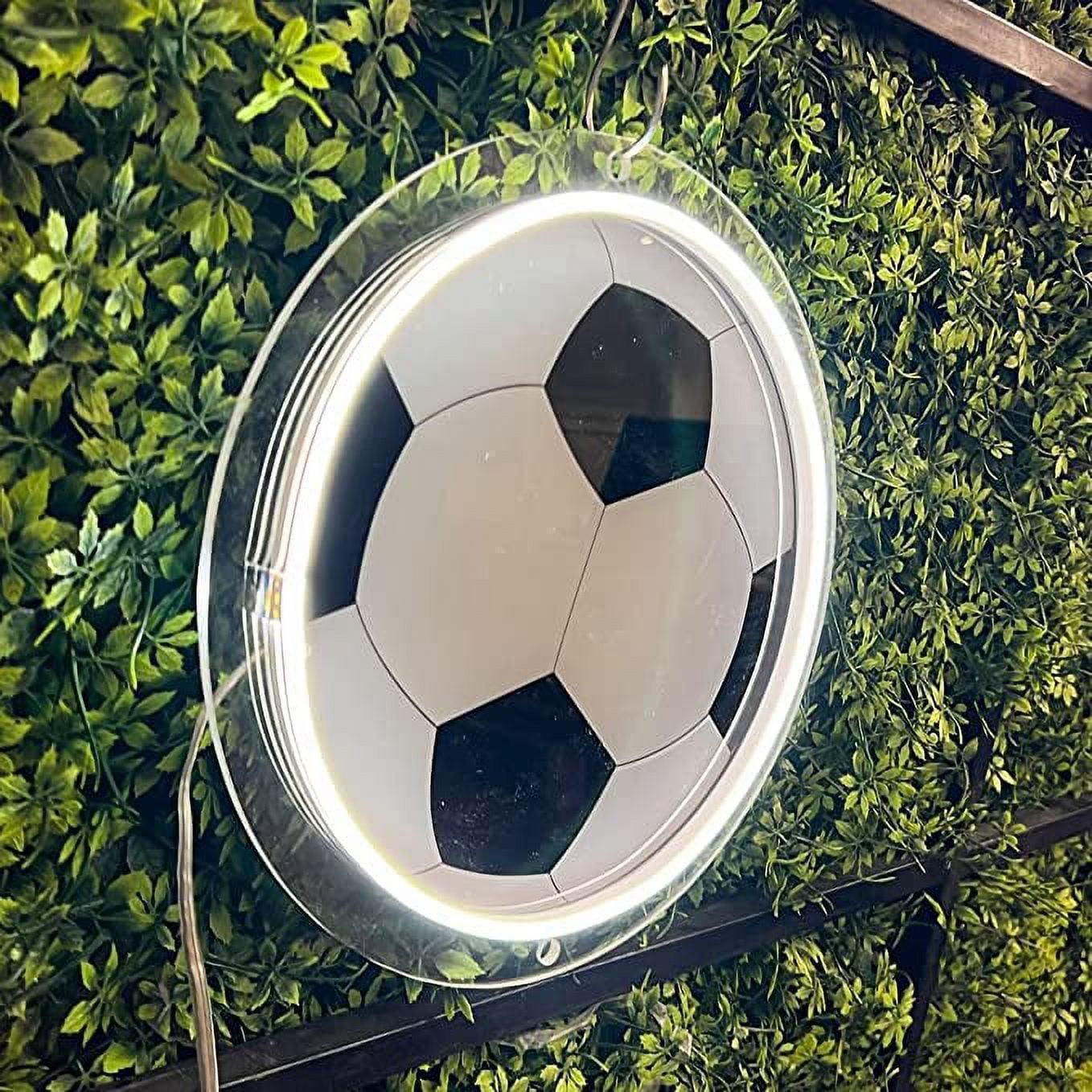 Enseigne au néon de football, panneau de ballon de football imprimé UV 12x12 pouces, enseigne au néon de football