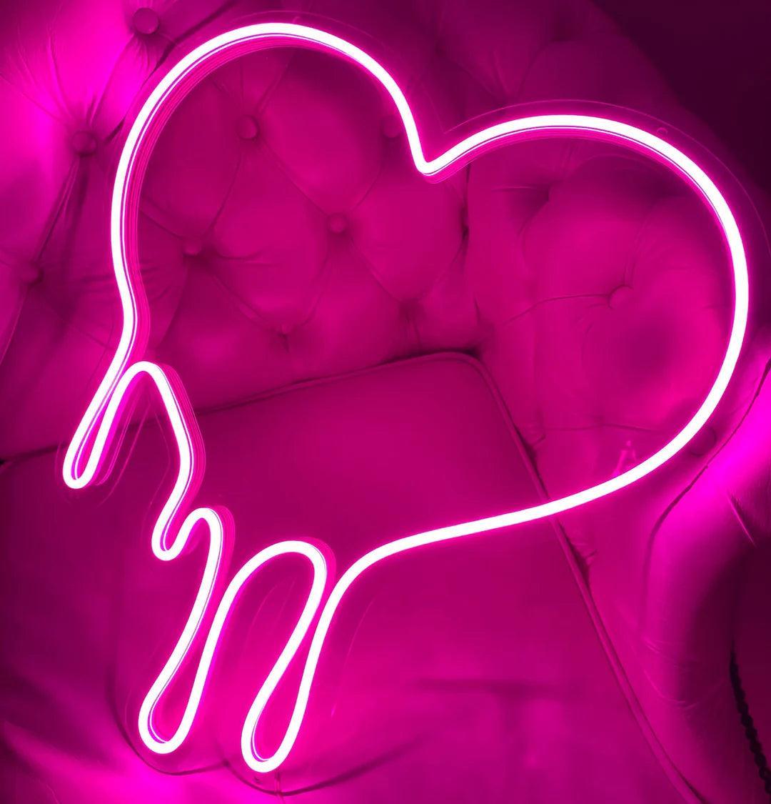 Romantic Dripping Heart Neon Signs Decor - FYLZGO Signs