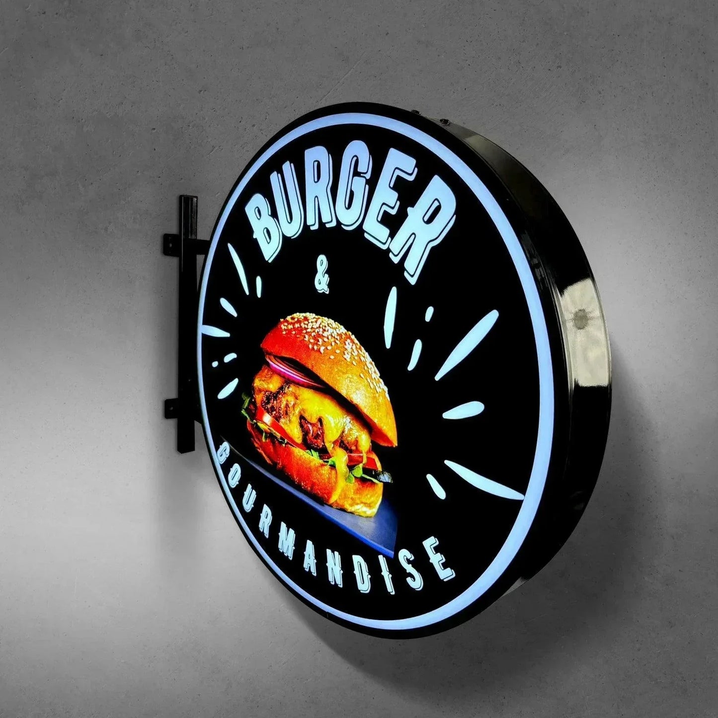 Individuell gestaltbarer, doppelseitiger, runder Leuchtkasten für den Außenbereich – perfekt für jedes Unternehmen