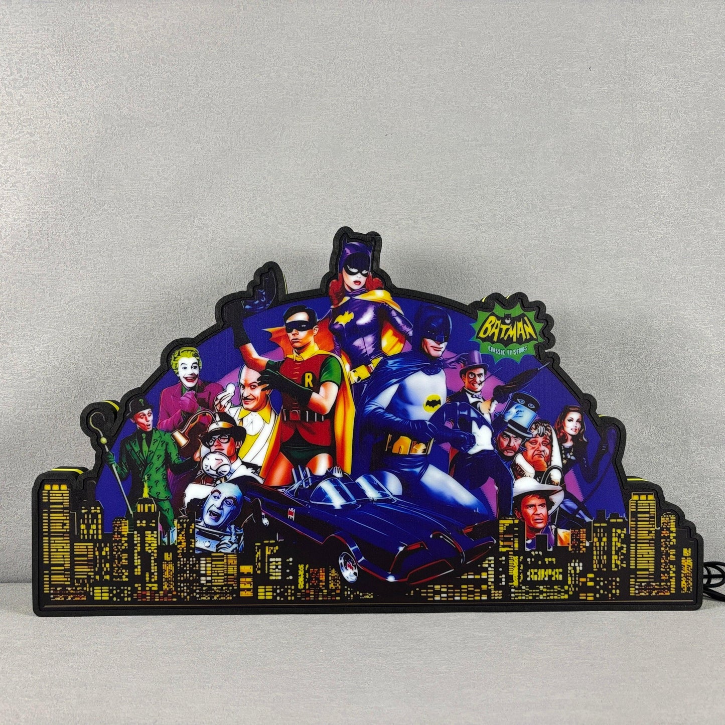 Décoration de flipper Super Hero, Batman 66, impression 3D, caisson lumineux, accessoire pour les fans de flippers, variateur USB