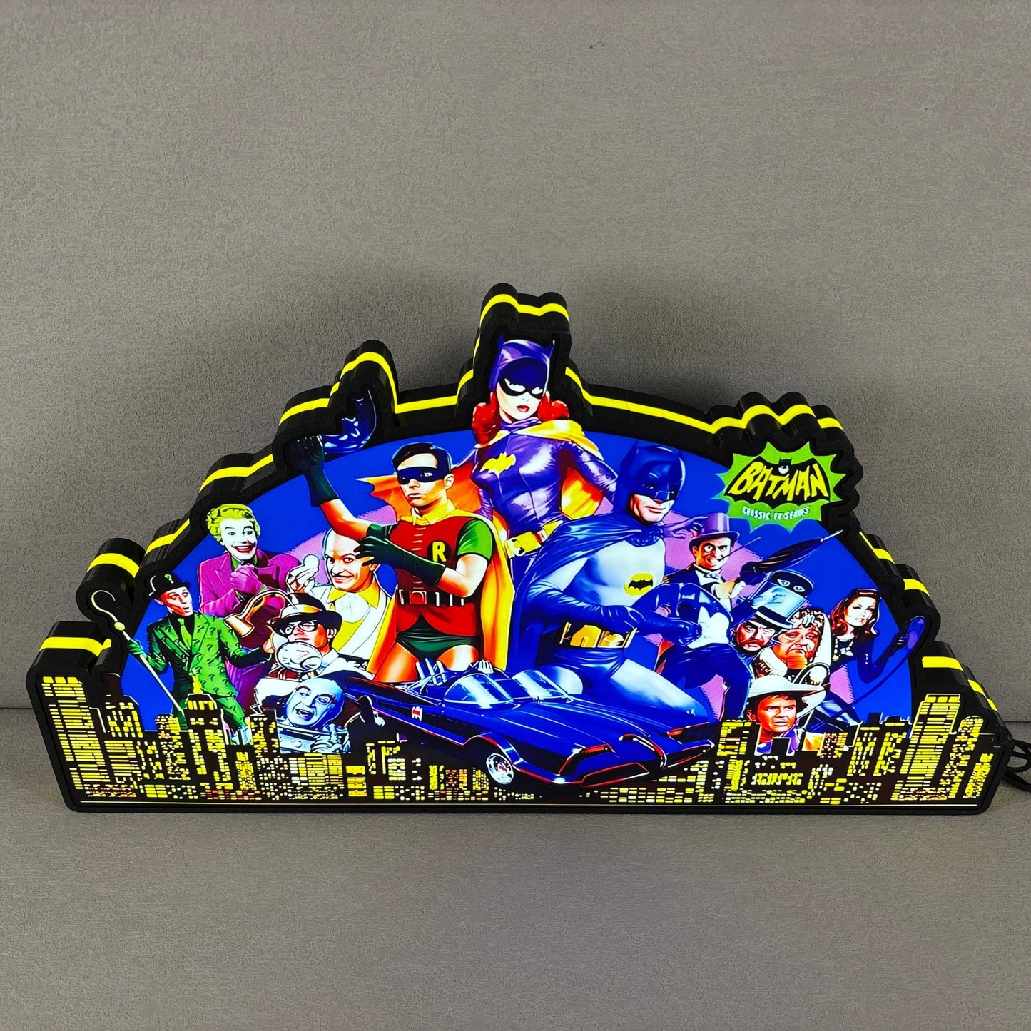 Décoration de flipper Super Hero, Batman 66, impression 3D, caisson lumineux, accessoire pour les fans de flippers, variateur USB