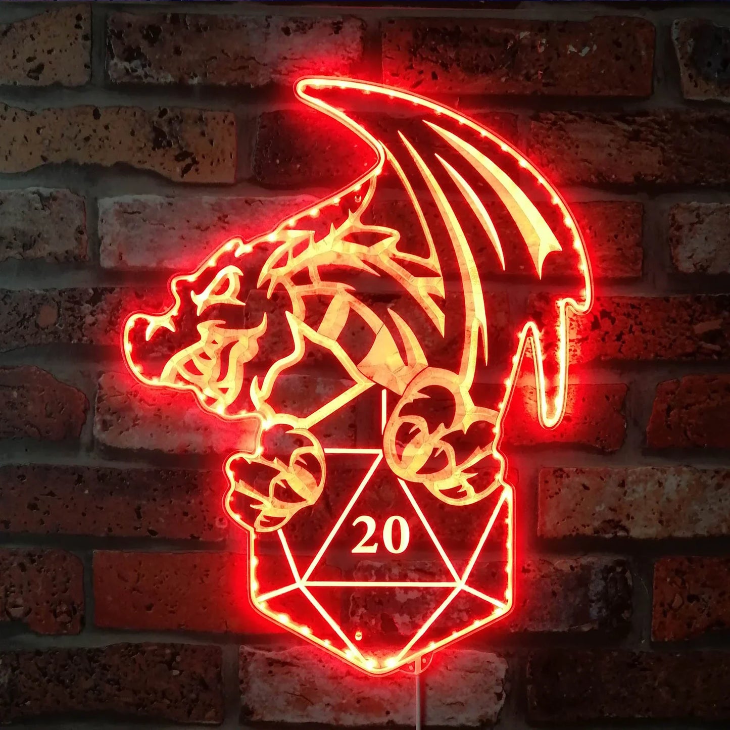 Panneau LED RVB DND Donjons et Dragons D20