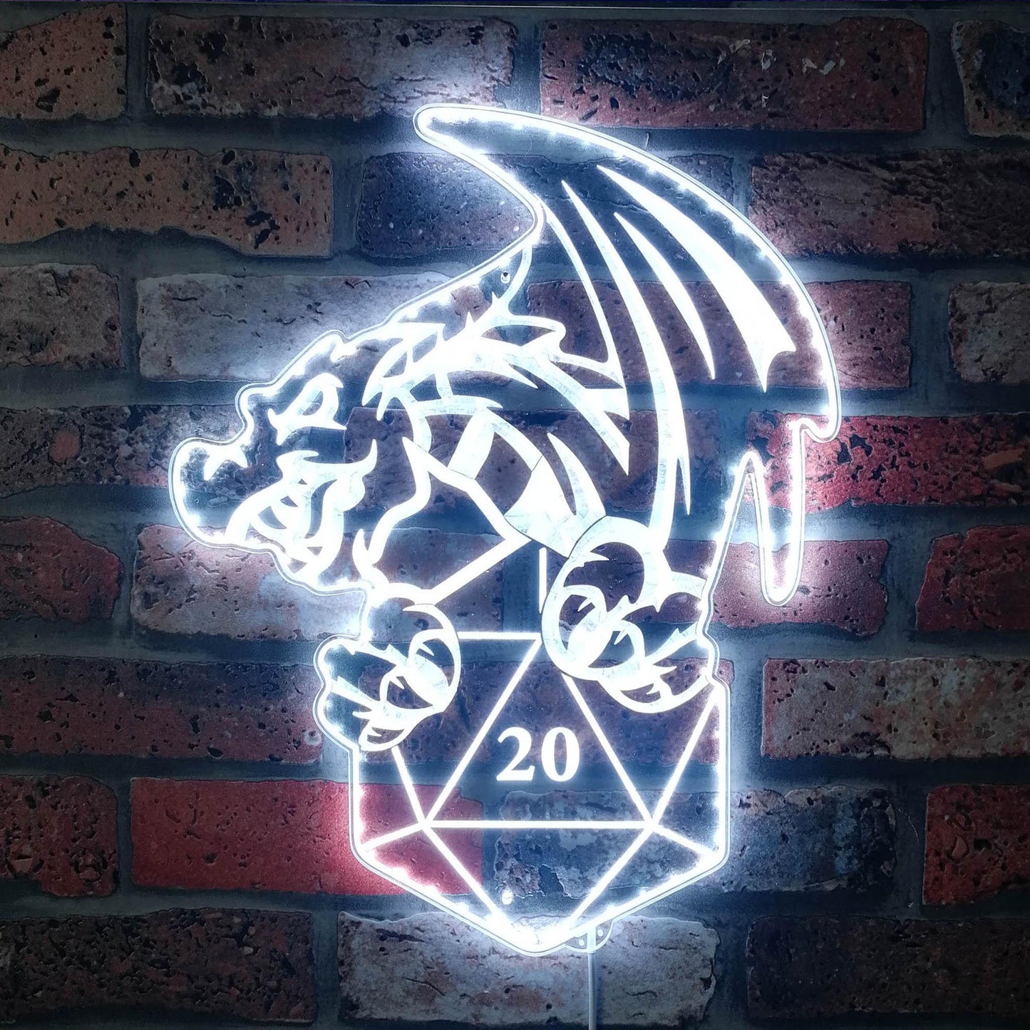 Panneau LED RVB DND Donjons et Dragons D20