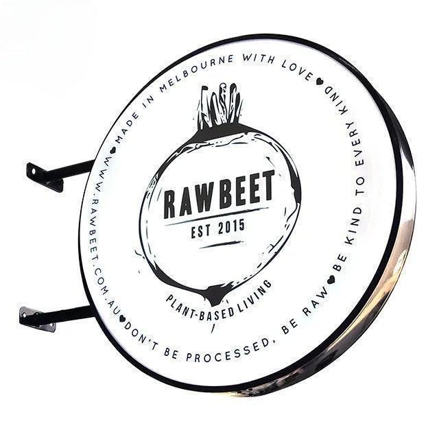 Enseigne lumineuse ronde extérieure double face personnalisée - Parfait pour toute entreprise