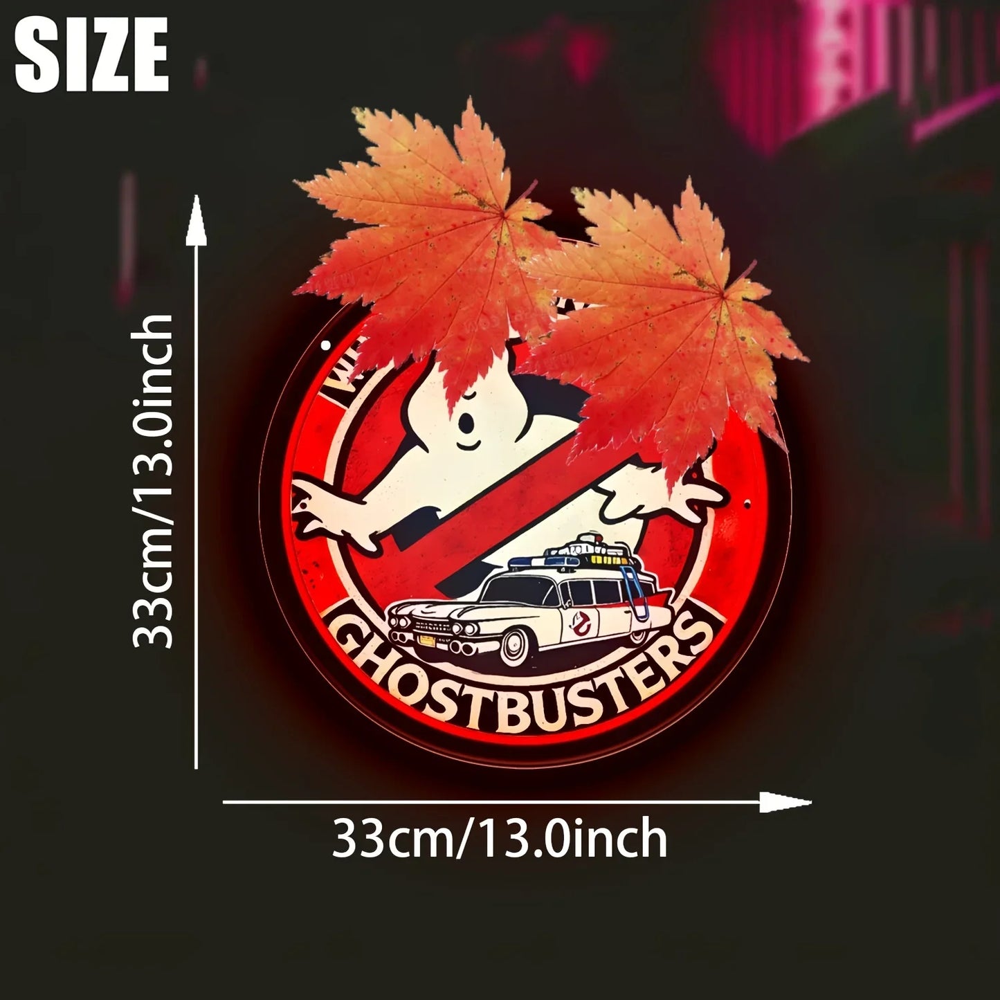 Enseigne néon LED Ghostbusters - Alimentée par USB, rouge avec le design emblématique « Qui appelez-vous ? », parfaite pour les salles de jeux, les bars, les décorations d'Halloween et de Noël, les cadeaux de vacances muraux