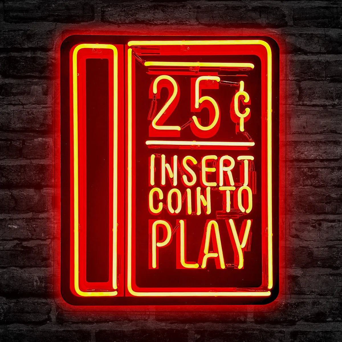 Panneau néon rétro gaming alimenté par USB pour décoration de chambre d'enfant, insérer une pièce pour jouer, panneau néon LED à intensité variable pour éclairage de salle de jeux, caverne d'homme, salle de jeux, bar