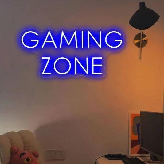 Enseignes au néon de la zone de jeu