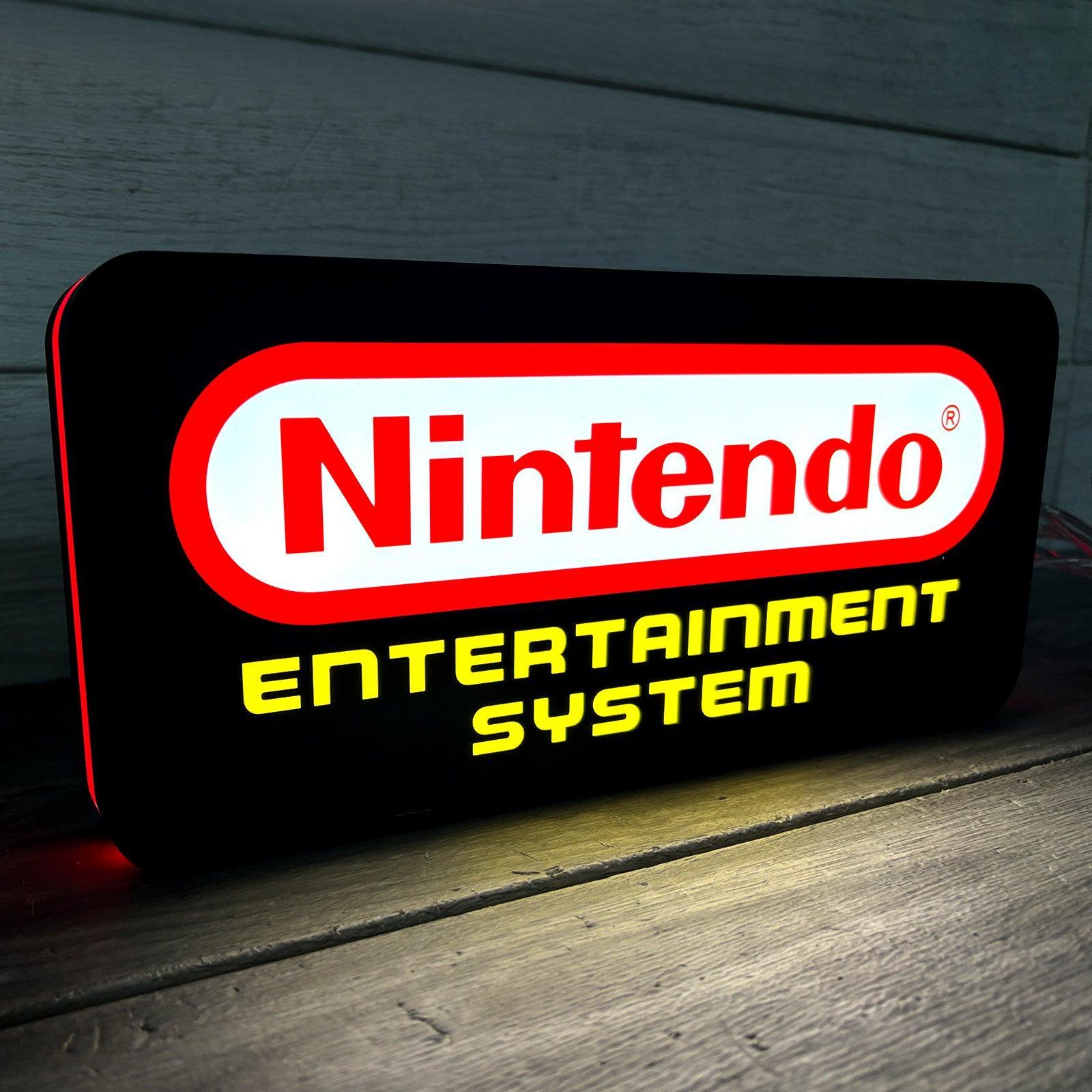 Nintendo Entertainment System Logo Night Lights SNES Video Game
