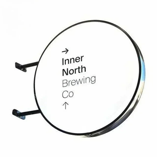 Enseigne lumineuse ronde extérieure double face personnalisée - Parfait pour toute entreprise