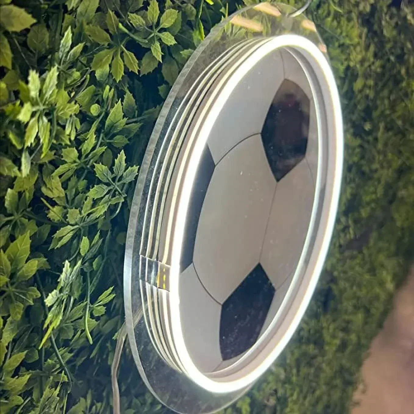 Enseigne au néon de football, panneau de ballon de football imprimé UV 12x12 pouces, enseigne au néon de football