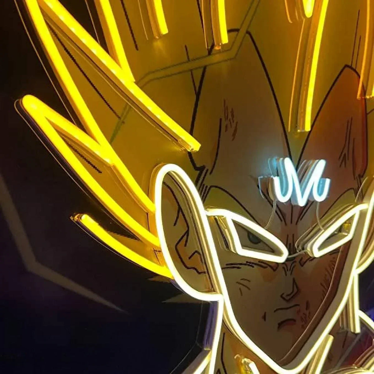 Enseigne néon Anime Songoku, panneau LED imprimé UV 20x20 pouces, décor de jeu pour garçons et enfants avec variateur et adaptateur d'alimentation