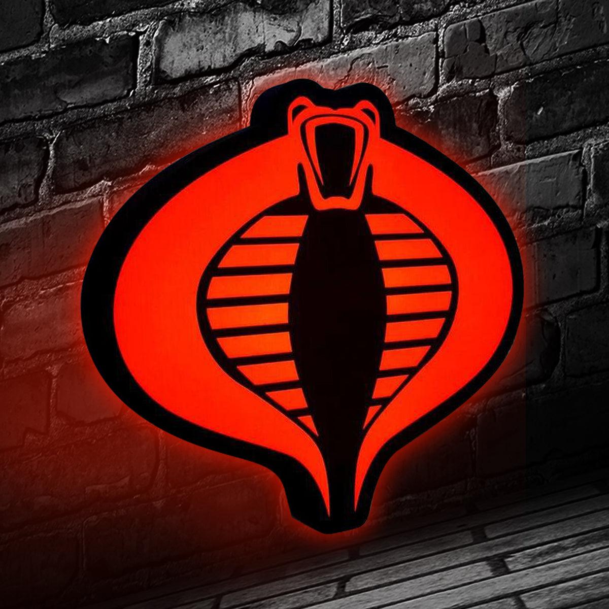 G.I. Joe Sign et Cobra G.I. Panneau Lightbox imprimé en 3D Joe Panneau LED imprimé en 3D G.I. Joe Décoration