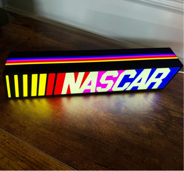 NASCAR lit LED Sign | Wall Decor | video game | F1 | Gift for Him | Mancave | computer | race car fan