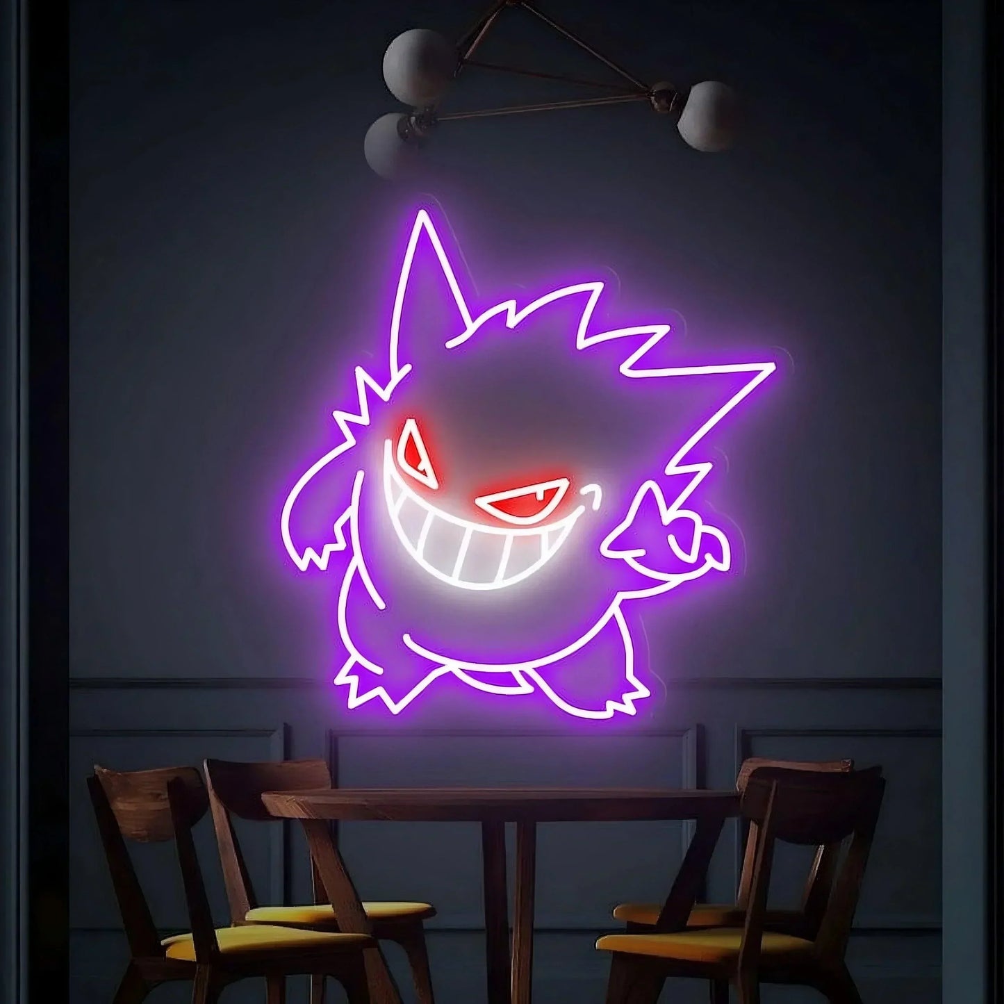 Enseigne néon Pokemon Gengar pour la décoration de la salle de jeux