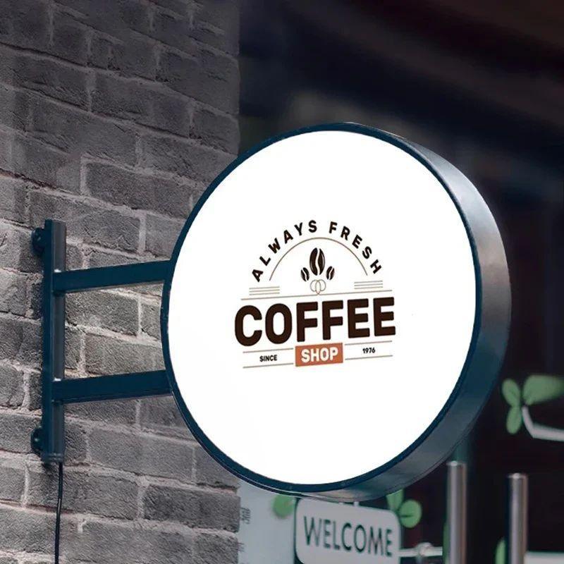 Individuell gestaltbarer, doppelseitiger, runder Leuchtkasten für den Außenbereich – perfekt für jedes Unternehmen