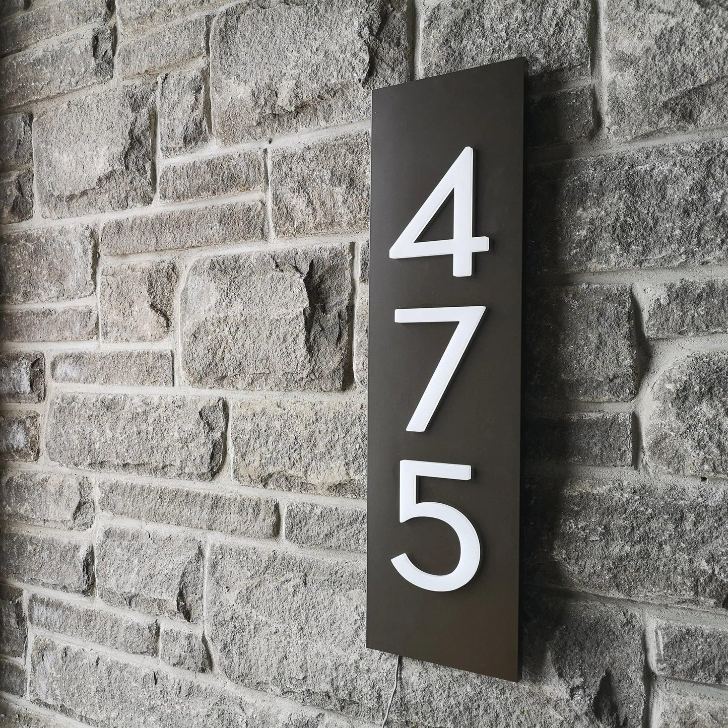 House numbers Vertical Sign Custom light Acrylic Home Door Decor Illuminated Address Street 3D Sign - FYLZGO Signs