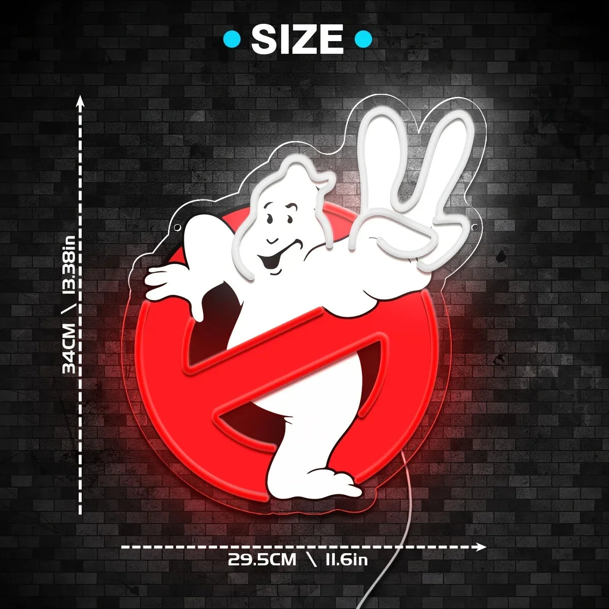 1Pc Ghostbusters Neon, support mural en plastique alimenté par USB avec commande à bouton-poussoir, Art déco polyvalent, adapté aux bars à domicile, aux caves pour hommes, aux magasins et aux restaurants