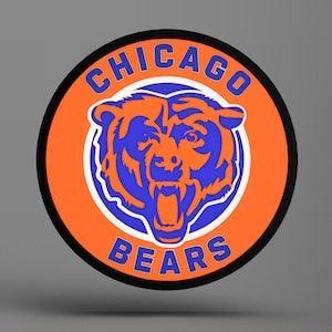 Inspiriert vom runden Logo der Chicago Bears – LED-Leuchtkasten – Lampe/Schild