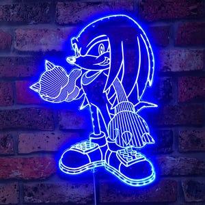 Panneau lumineux personnalisé Knuckles Chroma Shape, veilleuse hérisson, plaque murale de transition néon 16 millions de couleurs