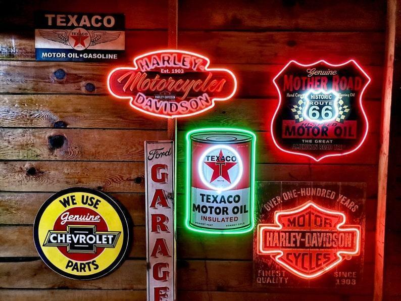 Designinspiriertes 18-Zoll-Dodge-Mopar-Garage-Hemi-LED-Neonschild mit blauem Licht