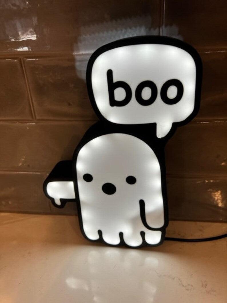 Boîte à lumière Halloween Boo Ghost