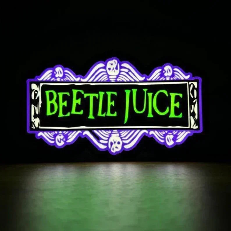Boîte lumineuse LED inspirée de BeetleJuice