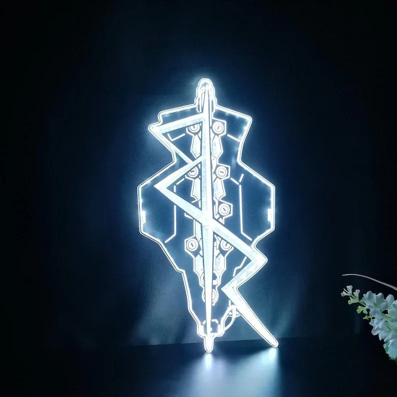 Panneau lumineux Cyberpunk Edge David Neon Chroma Shape, veilleuse de salle de jeux personnalisée, plaque murale de transition de couleurs néon