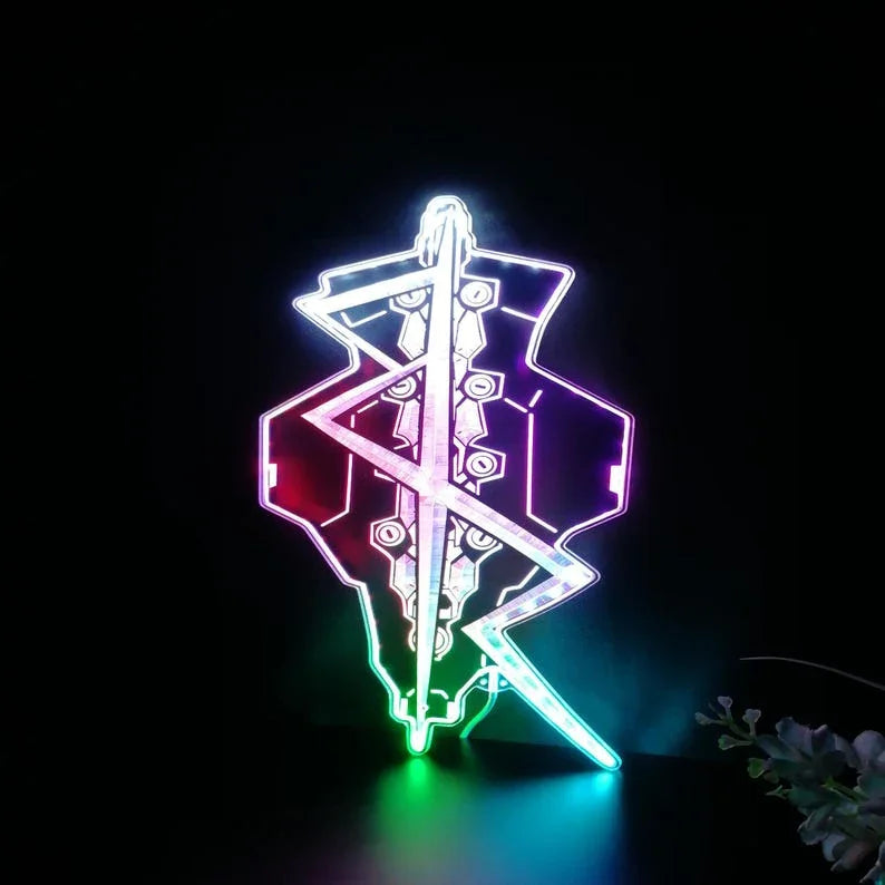 Panneau lumineux Cyberpunk Edge David Neon Chroma Shape, veilleuse de salle de jeux personnalisée, plaque murale de transition de couleurs néon