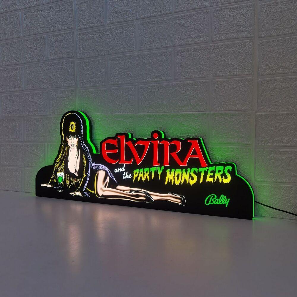 Boîte à lumière LED Elvira's Party Monsters Pinball Topper, variateur USB, décoration de salle de flipper