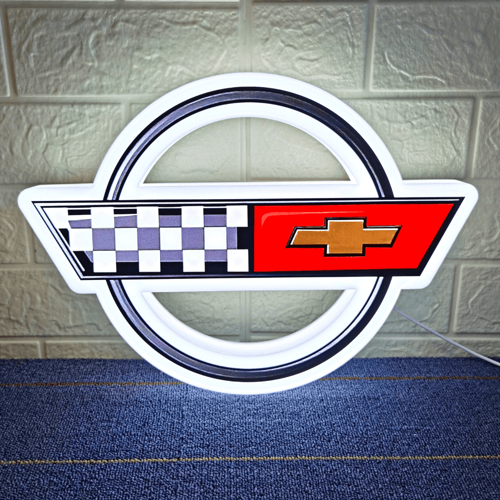 Corvette LED Logo Lamp High-Quality Car Decor Great Gift for Enthusiasts - FYLZGO Signs