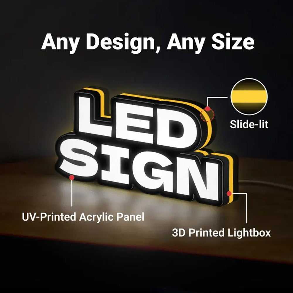 Custom Lightbox 3D Printed Lightbox Led Pinball Topper Wall Art Door Man Cave