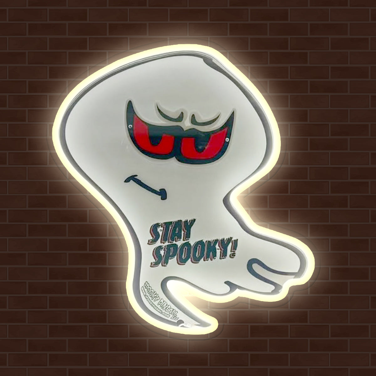 Spooky Logo Neon Sign UV-Printed Neon Sign Pinball Machine Topper for Pinball Game, Game Room Decor
