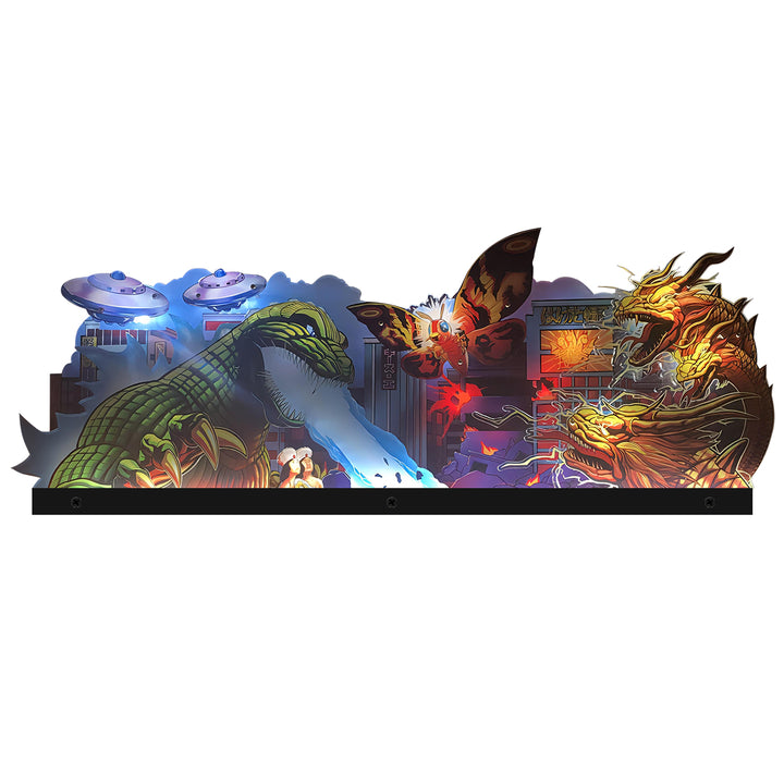 Décoration de flipper Godzilla en acrylique à LED, pour flipper