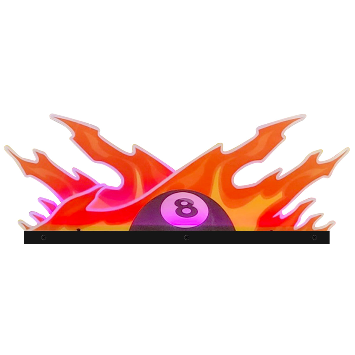 Eight Ball Fury 3D Acrylic LED Topper, For Retro-Classic Pinball Machine, Pinball Topper