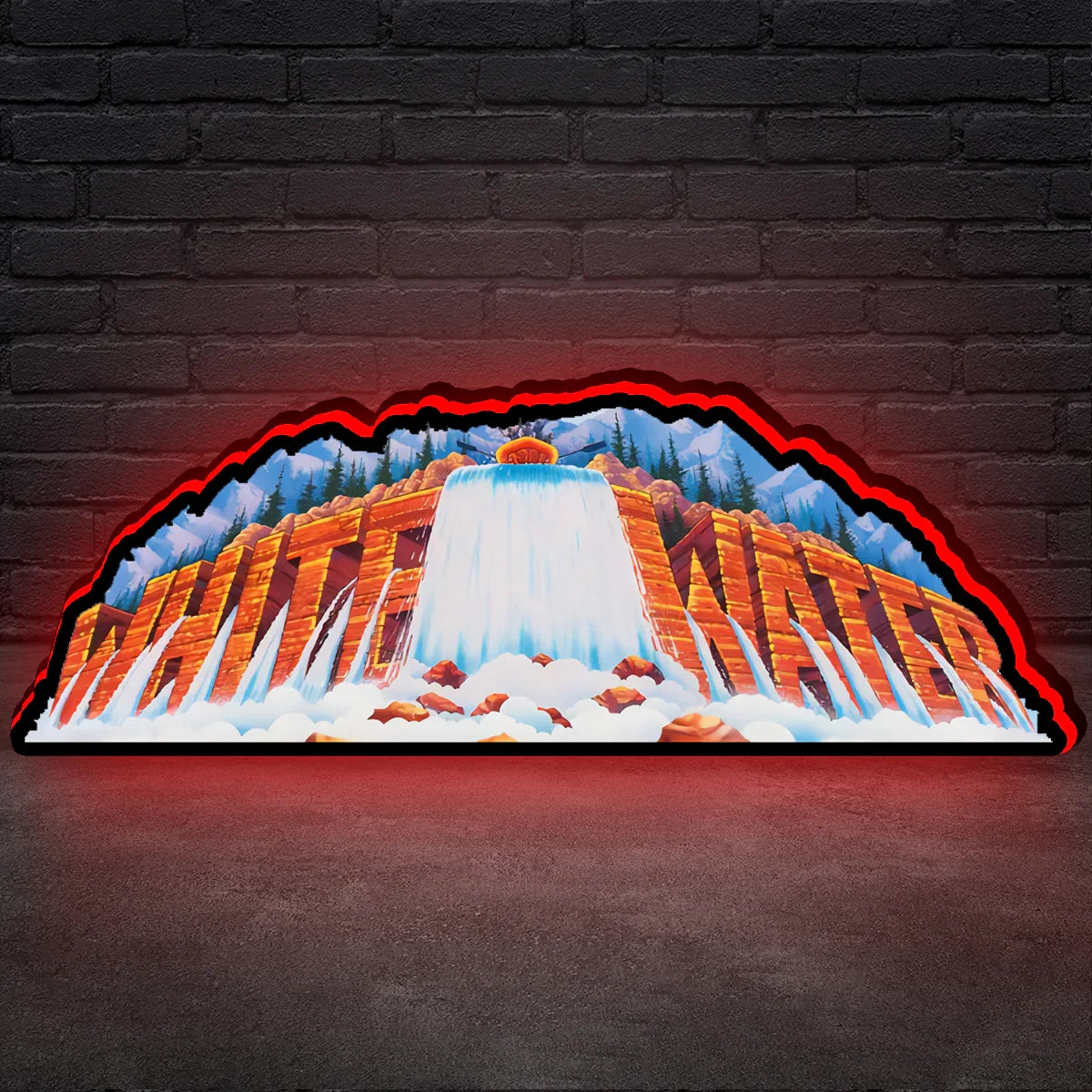 White Water Pinball Topper, 3D Printed Lightbox Powered by USB Band Dimm Wall Art Decor Man's Cave