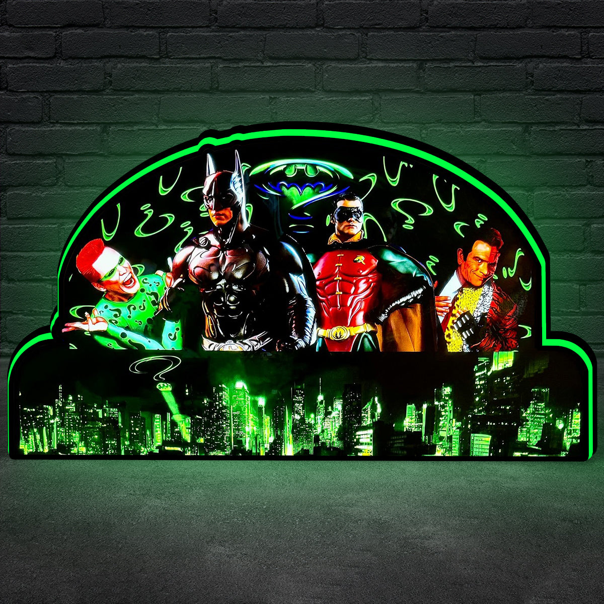 Batman FOREVER in Gotham Pinball Topper 3D Printed Lightbox, Super Hero Pinball Topper, Arcade Pinball Machine Accessory for Pinball Arcade Machine Fans, USB Dimmeable