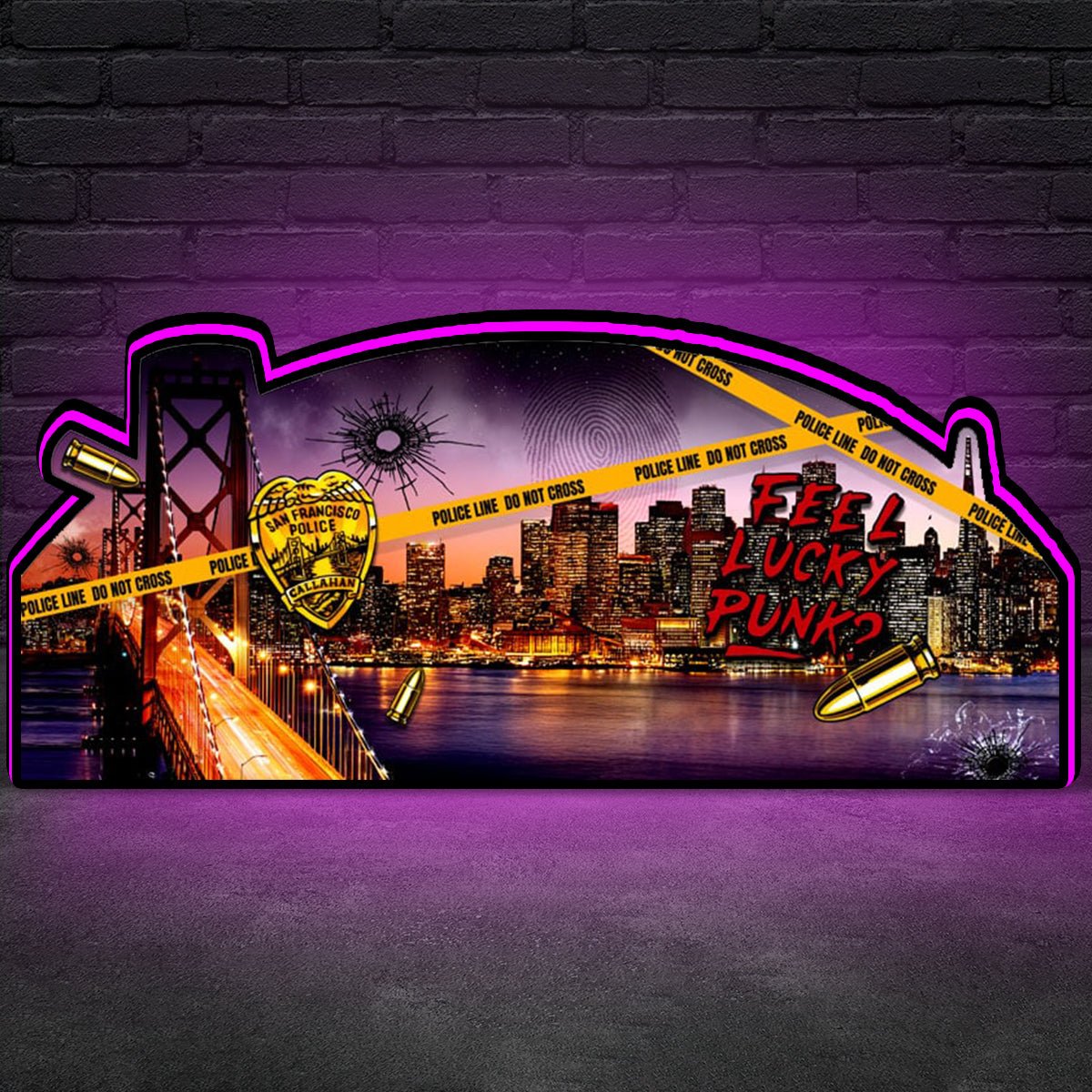 Dirty Harry Pinball Topper LED Lightbox, Pinball Arcade Decor, for The Williams Pinball Machine Topper