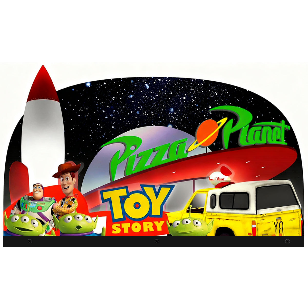Toy Story Infiltration into Pizza Planet Arcade 3D Acrylic LED Topper, For Arcade Game Art Repro Game Machine, Arcade Topper