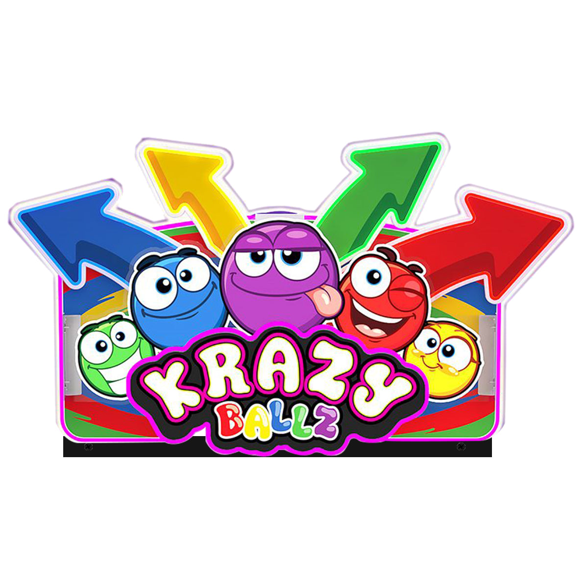Krazy Ballz 3D Acrylic RGB LED Topper, For Arcade Game Room Decor, Mans Cave Decor