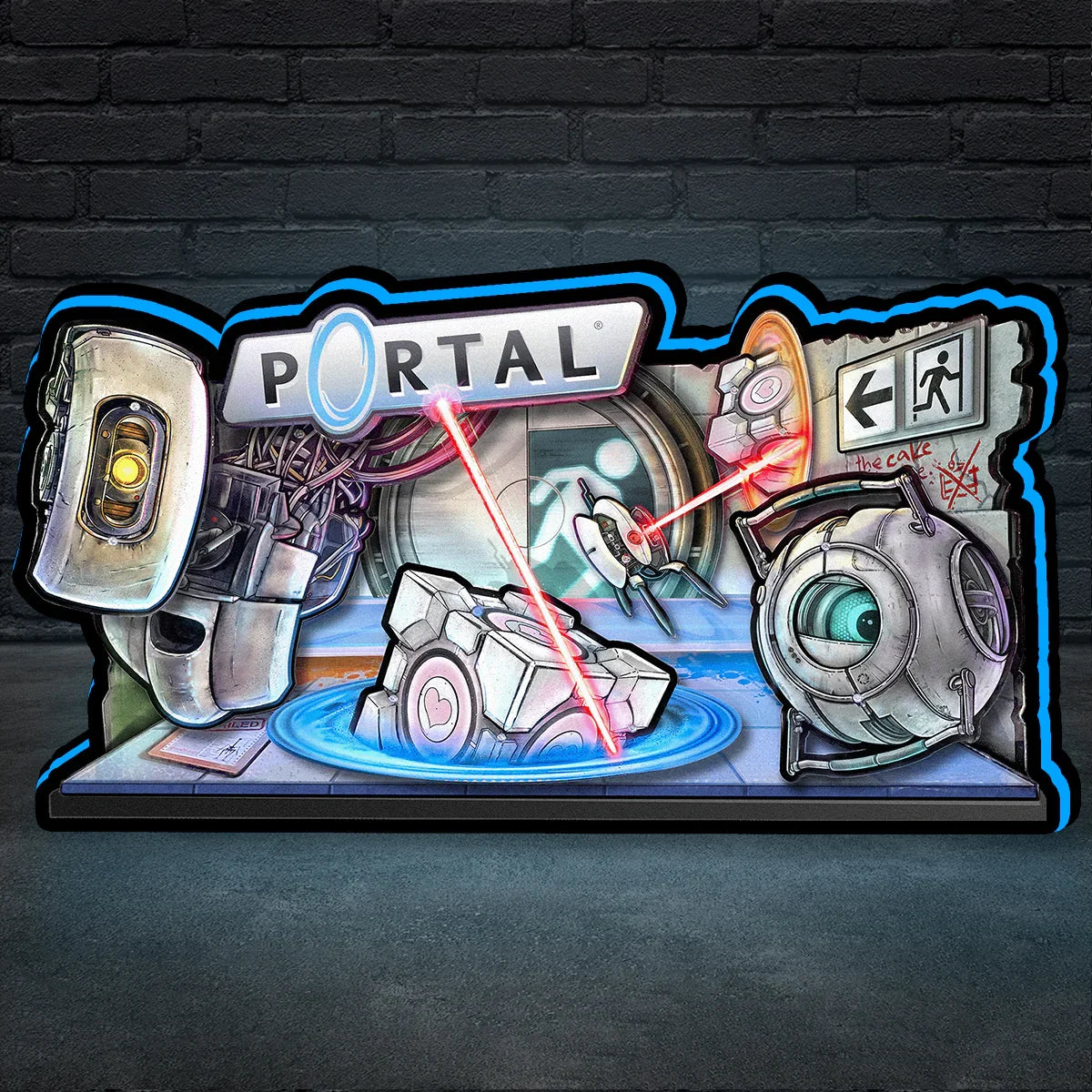 Portal 3D Printed Lightbox Powered by USB Band Dimm Wall Art Decor Man ...