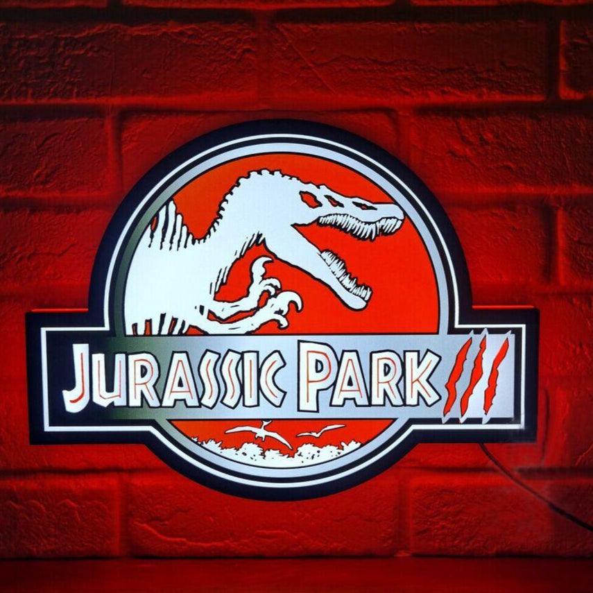 Jurassic Park 3 Light Box 3D Printed Fully Dimmable with Extra Long USB Cable - FYLZGO Signs