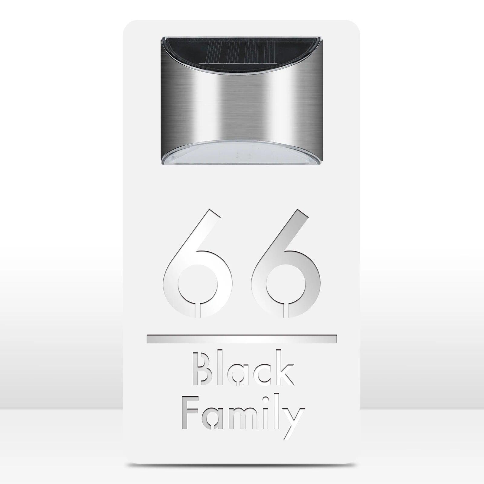 Panneau de maison solaire personnalisé, plaque acrylique lumineuse LED, Plaque d'adresse personnalisée