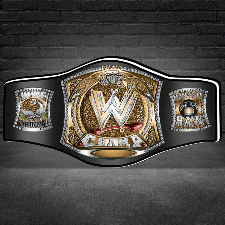 WWE Championship Pinball 3D LED Light Box, for Stern Pinball Arcade Game fans,  Pinball Arcade Decor