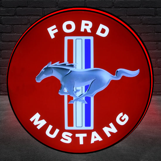 Ford Mustang Logo Custom 3D LED Topper Printed Lightbox