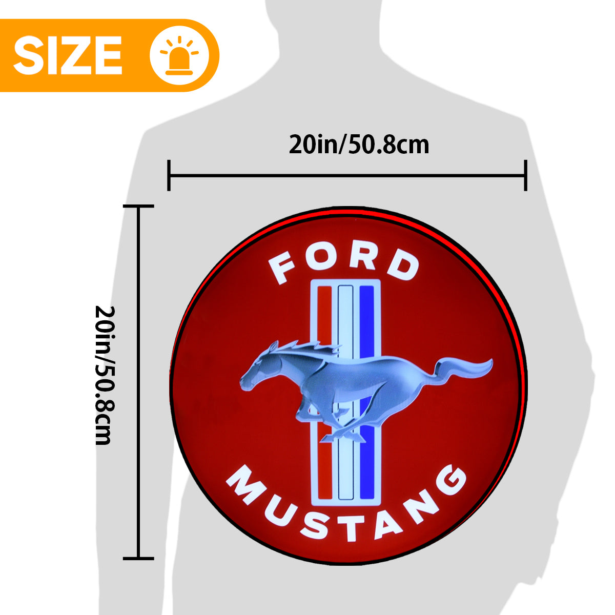 Ford Mustang Logo Custom 3D LED Topper Printed Lightbox