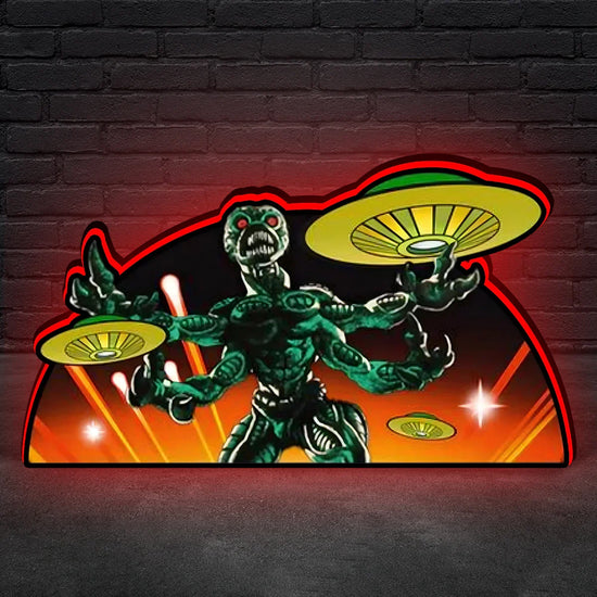 Nouvelle arrivée Attack From Mars Pinball Topper Lightbox imprimé en 3D avec USB et variateur 