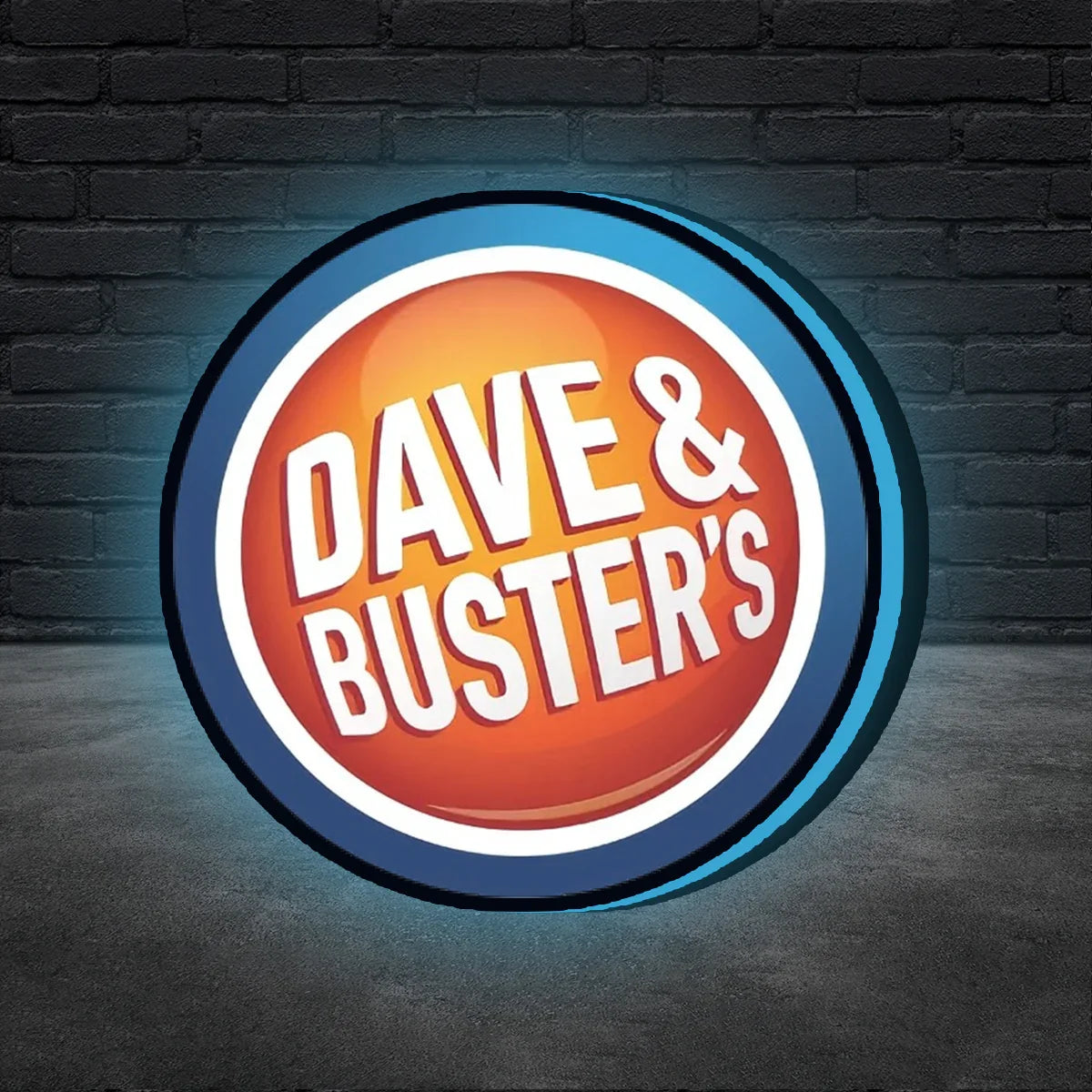 Dave & Buster 3D Printed Lightbox Lamp Light, Logo 3D Printed Lightbox