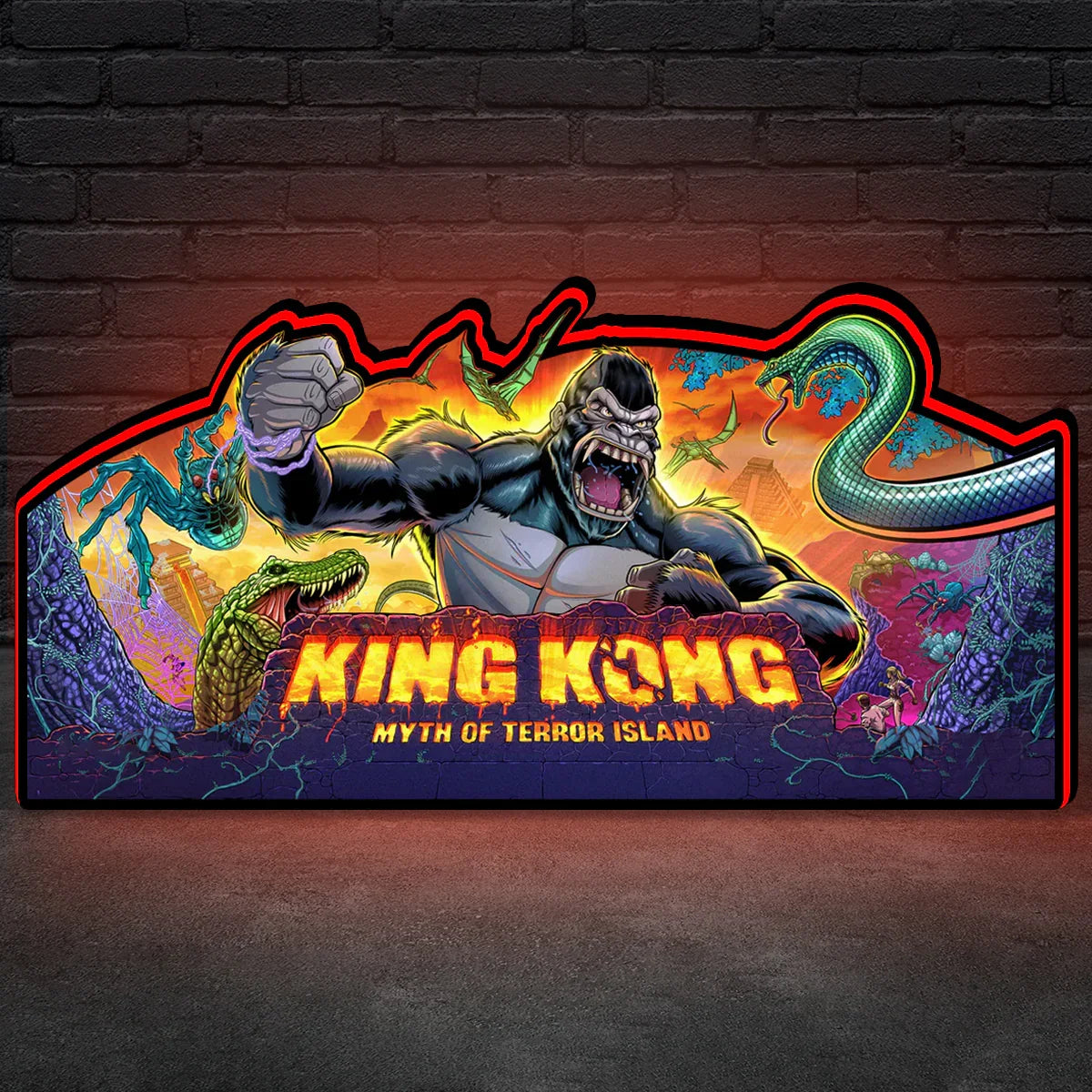 King Kong Pinball Topper 3D Printed Lightbox for  Pinball Machine, Pinball Topper